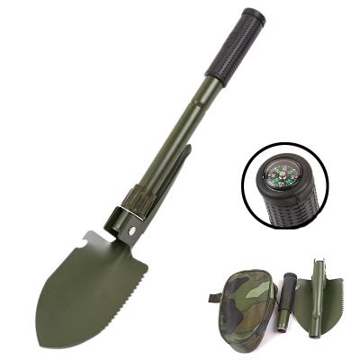 China High Quality Outdoor Portable Multifunctional Steel Handle Engineer Compass Foldable Shovel Military Survival Camping Saw Shovel With Ha for sale