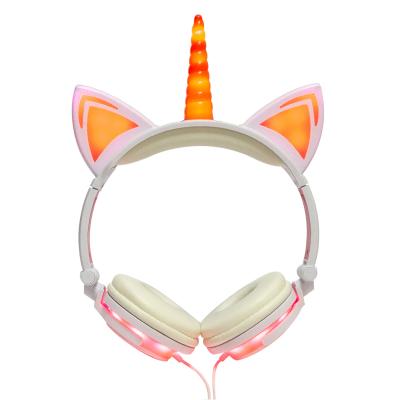 China Cat Ear Good Sound Quality Kids Unicorn Earphone Wireless Headset for sale