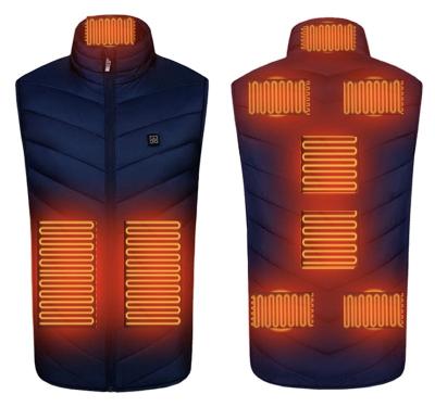 China Waterproof In Running Winter Vest Heated Temperature Control Waterproof 5v 5 Zones Smart Heating Usb Charging Heater Equips Heated Vest for sale