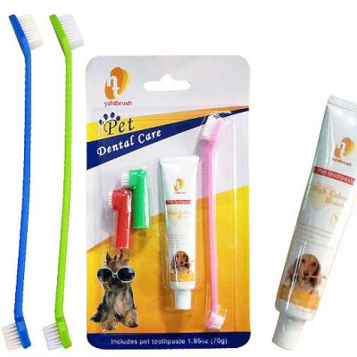 China Plastic Dental Care Kit Dog Toothbrush Pet Viable Finger Dropshipping Toothbrush Pet Set for sale