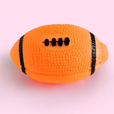 China Thinkpet Viable Spike Teeth Cleaning Bite Resistant Toy Interactive Squeaky Dog Ball Dog Rugby Toy for sale