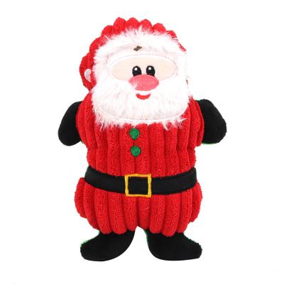 China Santa Claus Plush Pet Toy Squeaky New Dog Chew Xmas Stuffed Toy Viable Soft Dog Cuddle Toys for sale