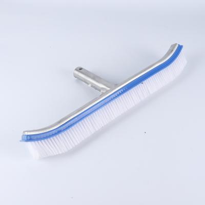 China 18 Inch Swimming Pool Cleaning Brush Cleaning Equipment Durable Aluminum Plastic Brush for sale