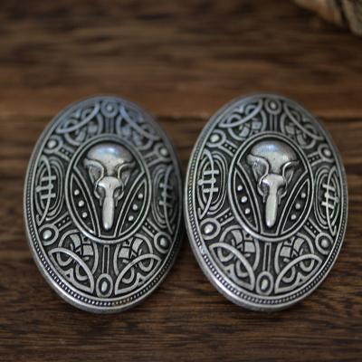 China LANGHONG ALLOY Raven Brooch Legendry Knot Work Viking Brooch For Women Talisman Norse Jewelry for sale