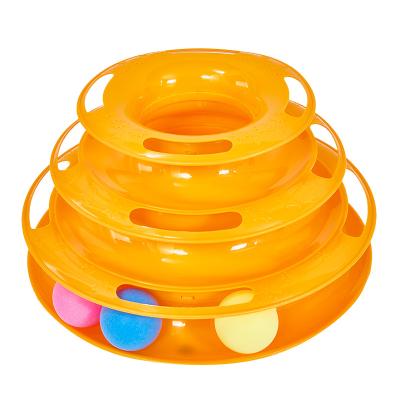 China Viable Hot Selling Pet Cat Tower Toys Interactive Cat Track Roller Ball for sale