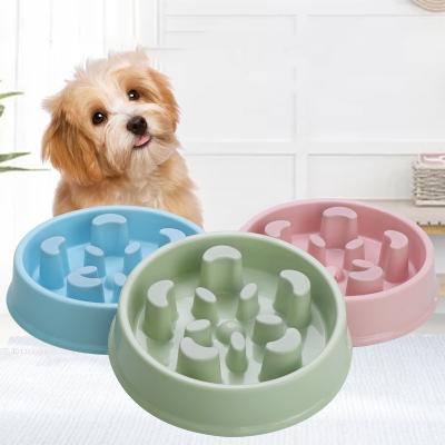 China Sustainable Choking Crescent Shape Learning Bowl Aniti Feeding Food Slow Eat Dog Bowl for sale