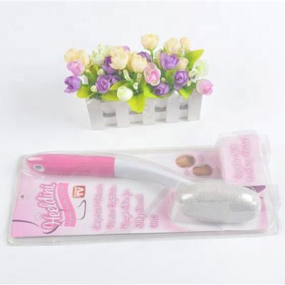 China New Style Plastic Long Handle Portable Multifunctional Pink Handle Foot Sharpener for sale