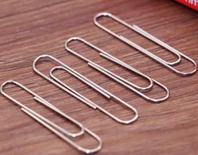 China 100 PCS/Box Zinc Finish 50mm Round Metal Paper Clips For Office Stationery for sale