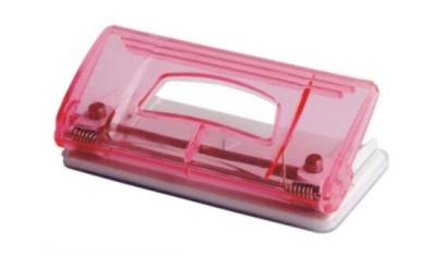 China Hot Sale Transparent Red Color Rubber Basind 6mm Hole 2 Holes Paper Punch for sale