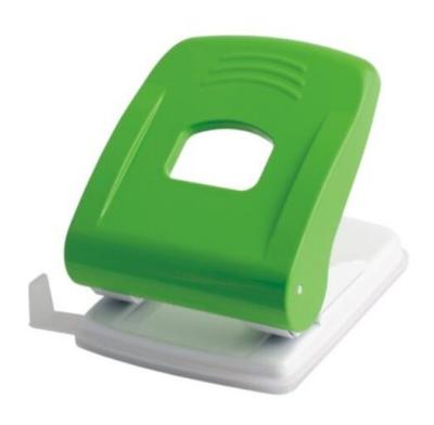 China Green Color 5.5mm Hole 2 Holes Paper Punch for 20 Sheets Capacity for sale