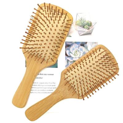 China For Home Use Custom Logo Eco-friendly Massage Paddle Cushion Hot-selling Bamboo Hair Brush for sale