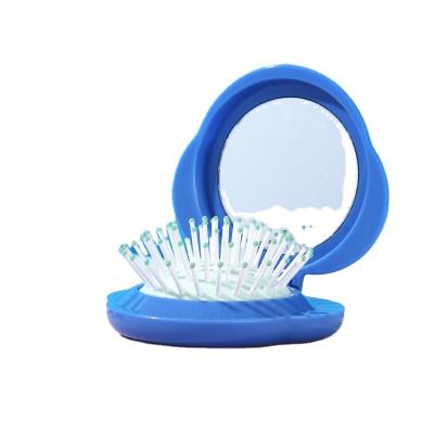 China Round Round Mirror Folding Comb Can Be Customized Logo Beauty Makeup Mirror Portable Travel Airbag Comb for sale