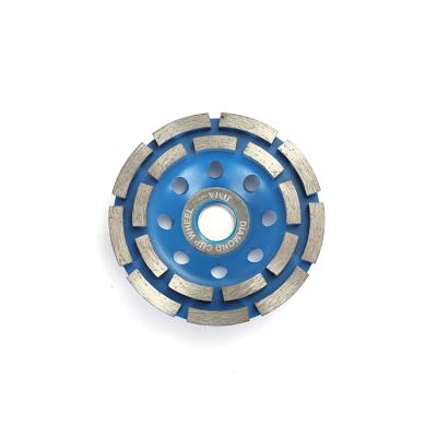 China Wholesale Diamond Angle Grinder Marble Edging Wheel Concrete Granite Cup Wheel Double Row Deburring Polishing Grinding Wheel for sale