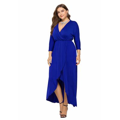 China GENTLY 2022 Wholesale High Quality Cheap Women's Club Dress Solid Color Ladies O-Neck Popular Style Plus Size Maxi Dress Long Sleeve for sale