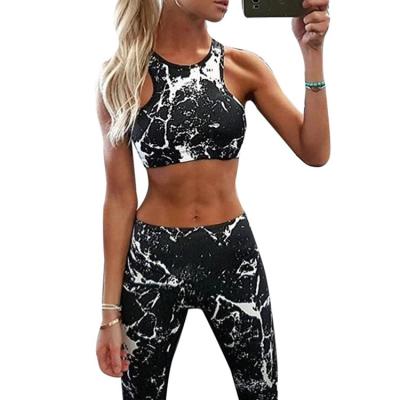 China 2022 Hot-selling ladies breathable fitness wear seamless tie-dye print leisure outdoor sports gym yoga suit for sale