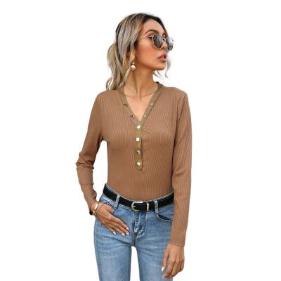 China New Design Breathable Supplier Direct Wholesale Knitted Long Sleeve Shirts Women for sale