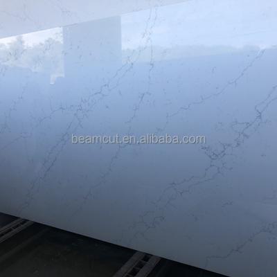 China White Modern Clear Quartz Slab Stone Calacatta for sale