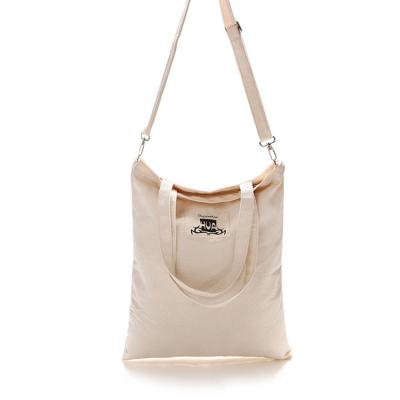 China Girls Handled Custom Printed Biodegradable Natural Cotton Canvas Bag With Strap for sale