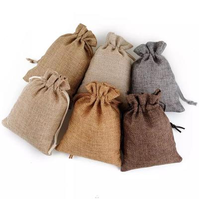 China Small Gift Recyclable Custom Burlap Jute Drawstring Bag for sale