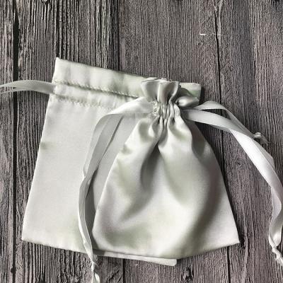 China Recyclable Custom Silver Matt Satin Bag For Jewelry Stone for sale