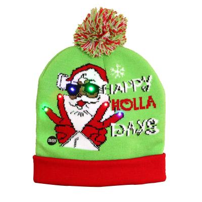 China 2021 Winter COMMON Warm Funny Custom Color Knitted Jacquard Beanie Hat For Christmas Gifts for sale