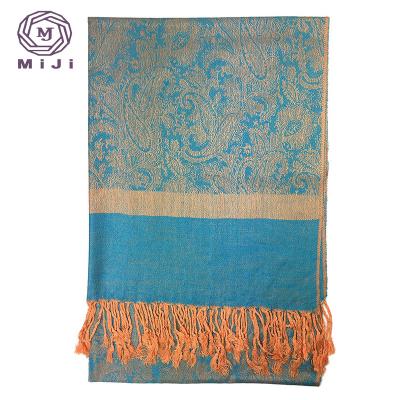 China Authentic double layer jacquard pashmina pashmina shawls for turkish pashmina shawl for sale