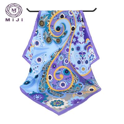 China Square Ladies Fashion Custom Made 100% Silk Satin Square Scarf for sale