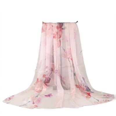 China Long Pure Silk Scarf Fashion Printed Shawls For Ladies for sale