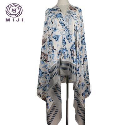 China Lurex Flower Print Tassel Print Scarf Hand Block Print Stoles for sale