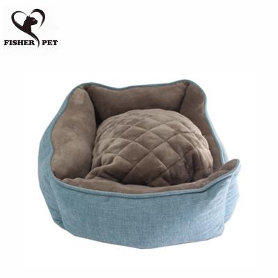 China Large Winter Dog Flannel Dog Bed Sofa Pet Sleeping Bed Kennel Sofa Warm Cat Pad Mats Soft Nest Puppy Heating Kennel for sale