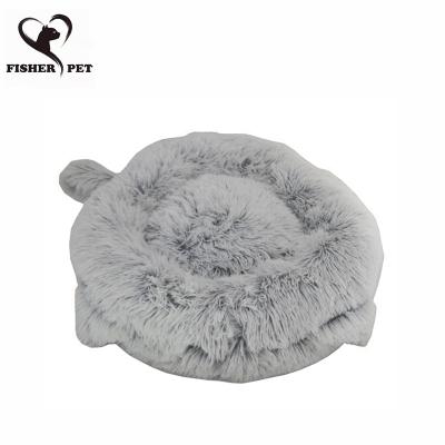 China Travel Soft Cushion Cozy Comfortable Calming Bed for Dogs Cat Shape Cushion for Pet Dog Beds for Cat for sale