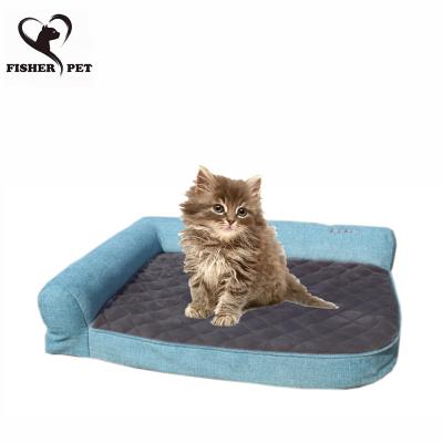 China Sofa Nest Cat House Pet Warm Soft Cushion Dog Bed Comfort Mat Big Dog Kennel L Shaped Heating Couch For Gifts for sale