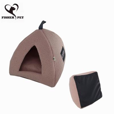 China 2021 Portable Travel Soft Pet Tent Bed Comfortable Cat House High Quality Foldable Teepee Cat Nest for sale