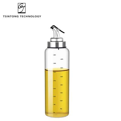 China Wholesale Modern Luxury 500ml 17oz Olive Oil Dispenser Glass Bottle with Stainless Steel Pour Spout and High Mood for sale