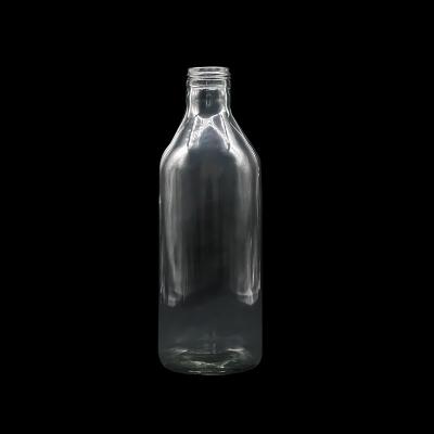 China Fashionable Wholesale Narrow-mouth Juice Fruit Tea Coffee Packaging Thick Bottom Glass Beverage Bottle for sale