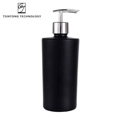 China 450ml Luxury Refillable Cosmetic Perfume Black/White Empty Cosmetic Packaging Glass Lotion Bottles With Pump For Bathroom for sale