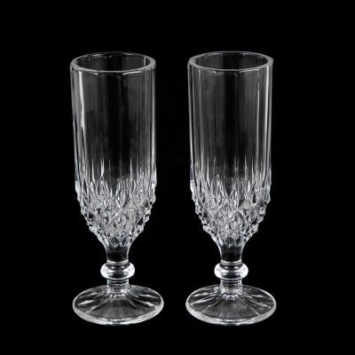 China CLASSIC European Style Embossed Transparent Vintage Crystal Glass Goblet Mug Wine Drinking Water Cup for sale