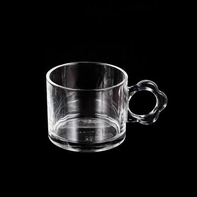 China Hot Selling High Quality Wine Juice Glass Cup Mug Country Household Drinkware Water Coffee Tumbler With Handle for sale