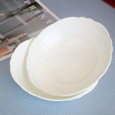 China New Design Cheap Viable Wholesale Japanese Ceramic Noodle Bowl Custom Logo White Porcelain Bowls for sale