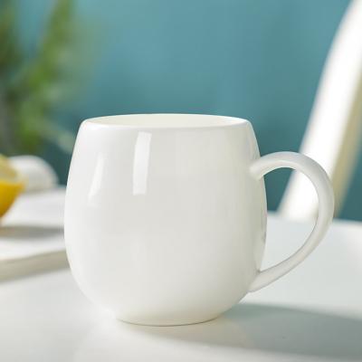 China Viable White Ceramic Wholesale Fine Bone China Simple Ceramic Coffee Mugs for sale