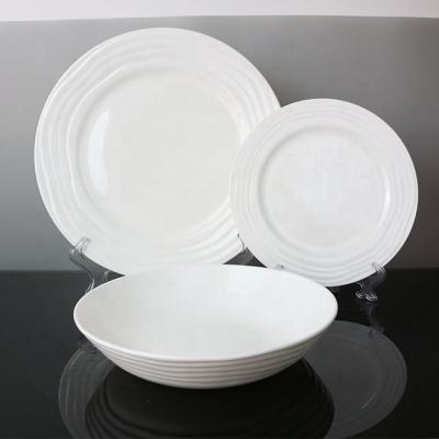 China Factory Sustainable Selling White Porcelain Dishes and Dishes New Design Bone China Ceramic Restaurant Dishes for sale