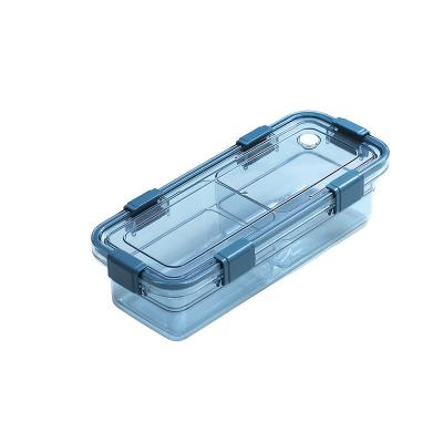 China Plastic Freshness Preservation Salad Food Storage Container Bento Box With 2 Compartments 1250ML for sale