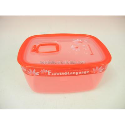 China Freshness Preservation Vacuum Food Container Rectangle Plastic Microwave Airtight Box 1.8L for sale