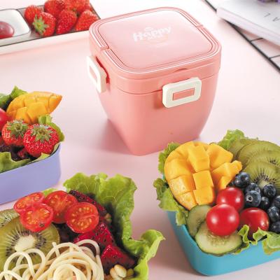 China Mini Freshness Preservation Microwave Lunch Box With Spoon High Appearance Level Sealing Bento Box With Handle 800ml for sale