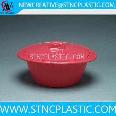 China Sustainable 1.8L Round Soup Bowl Plastic Food Container With Lid for sale