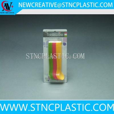 China Viable high quality plastic spoon with PVC packing for sale