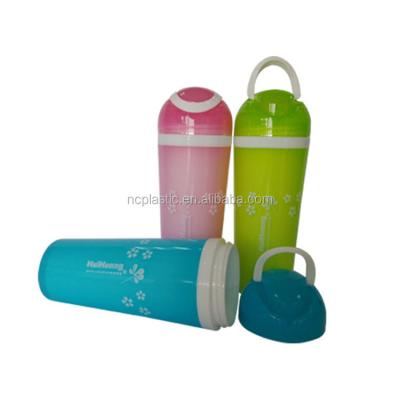 China Sustainable Double Wall Water Bottle 300ml Plastic Drinking Bottle With Handle for sale