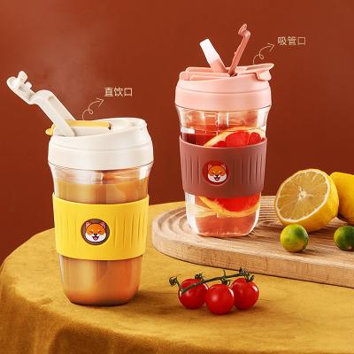 China Double Ways Sustainable Drinking Bottle With Silicon Ring 600ml for sale