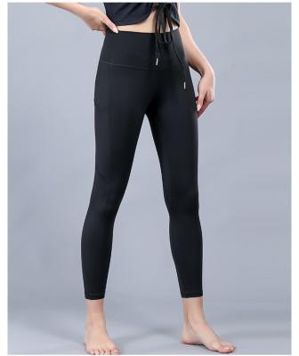 China Autumn High Waist Side Pockets Breathable Women 7/8 Length Skin Yoga Pants Workout Fitness Leggings for sale