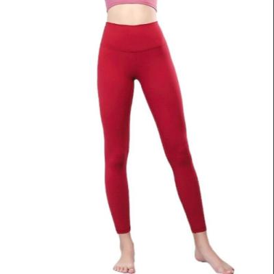 China Breathable Sexy Girls Wearing Fitness Red Skinny Pants Workout High Waist Panties For Women Yoga Gaiters for sale